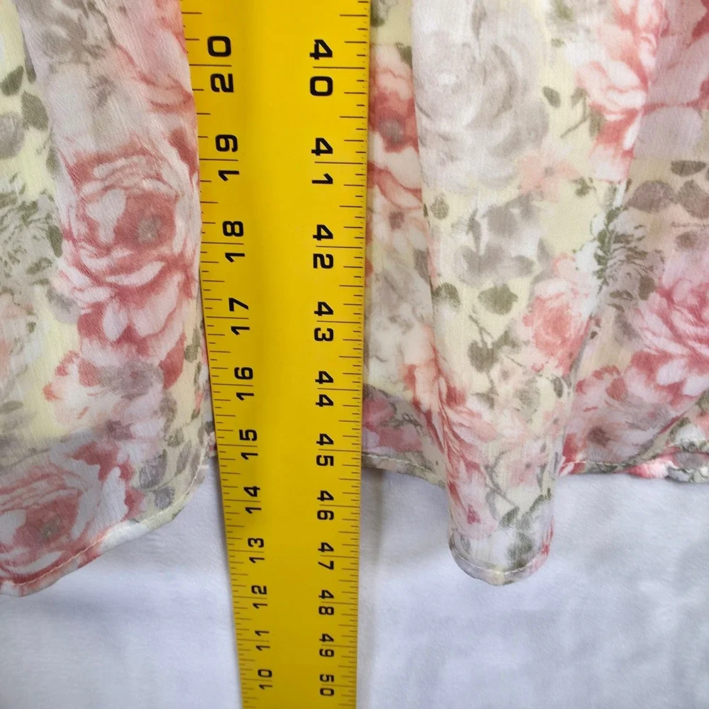 Nobo Dress Juniors L 11-13 Yellow Floral Babydoll Ruffle Cottagecore‎ Boho Midi